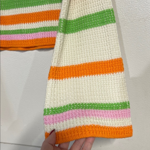 PINK LILY WOMENS KNIT SWEATER SQUARE NECK PINK GREEN XL - Picture 2 of 5